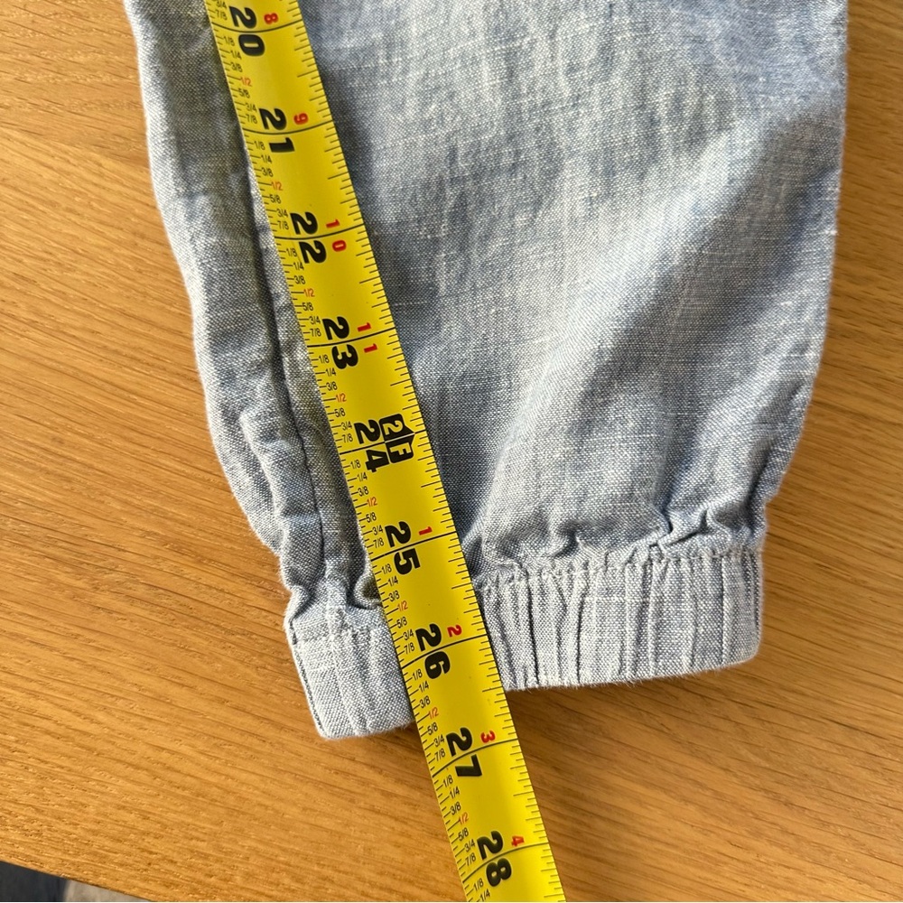Athleta Women's Blue 100% Linen Cabo Jogger Pants Size 8 Athleisure Tapered - Picture 13 of 13